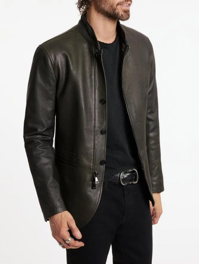 HARING JACKET Deep Olive Clothing John Varvatos Leather Jackets