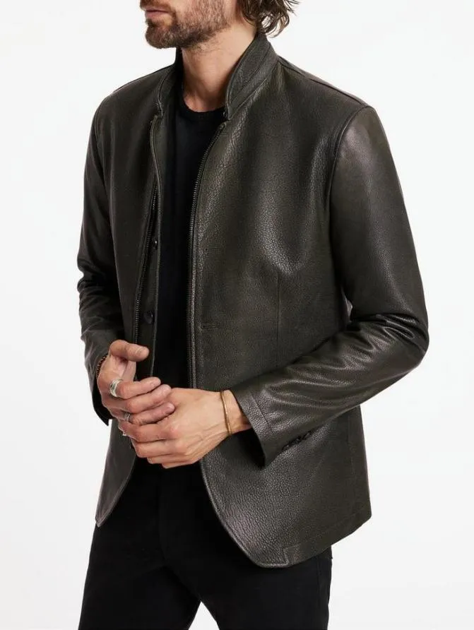 HARING JACKET Deep Olive Clothing John Varvatos Leather Jackets