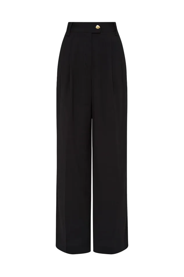 Harlem Pleat Front Pant Black Women Aje Pants