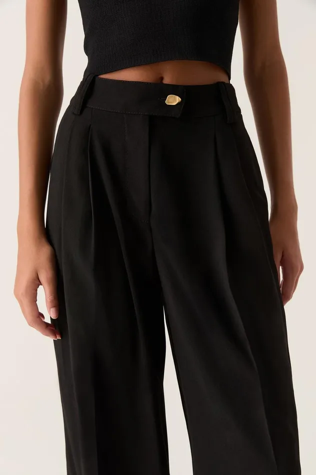 Harlem Pleat Front Pant Black Women Aje Pants