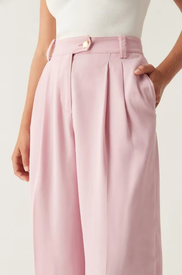 Harlem Pleat Front Pant Chalk Pink Women Aje Pants