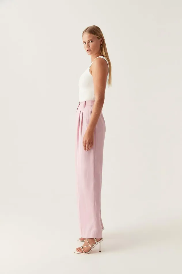 Harlem Pleat Front Pant Chalk Pink Women Aje Pants