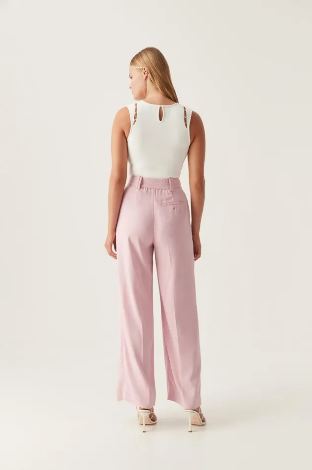 Harlem Pleat Front Pant Chalk Pink Women Aje Pants