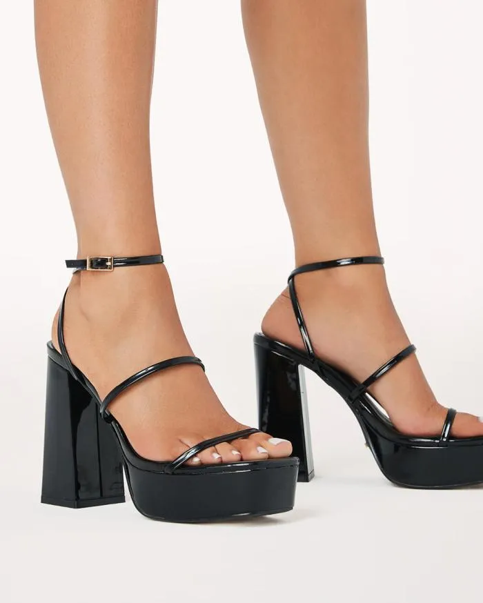 Heels Billini Block Heels VINCIJA BLACK PATENT
