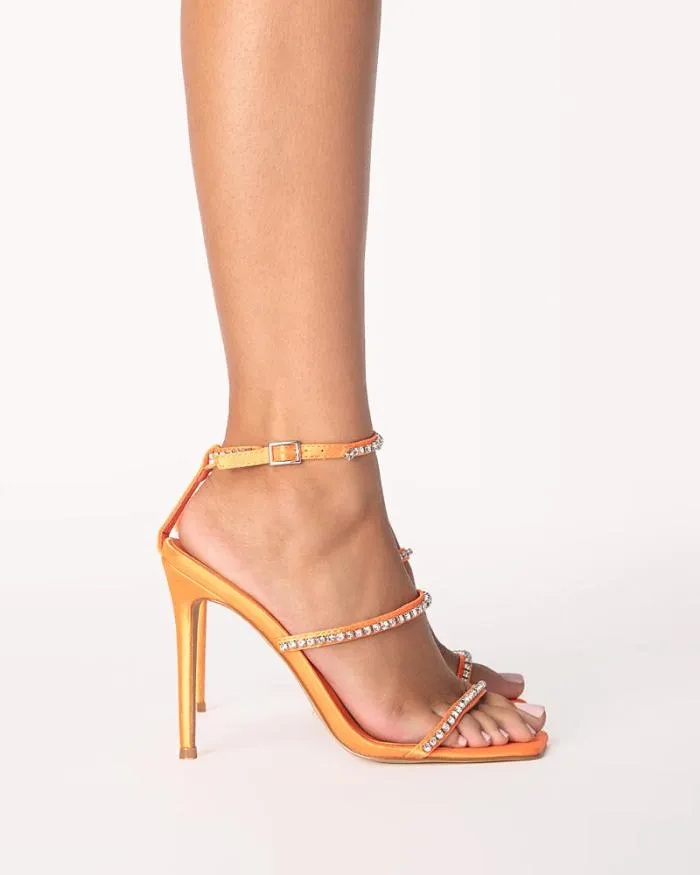 Heels Billini Stiletto Heels GIULIANA TANGERINE SATINDIAMANTE
