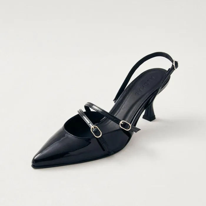 Heels Women ALOHAS Joelle Onix Black Leather Pumps