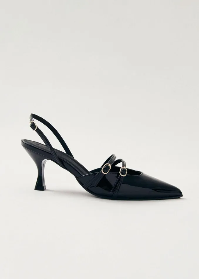 Heels Women ALOHAS Joelle Onix Black Leather Pumps