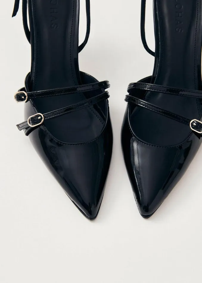 Heels Women ALOHAS Joelle Onix Black Leather Pumps