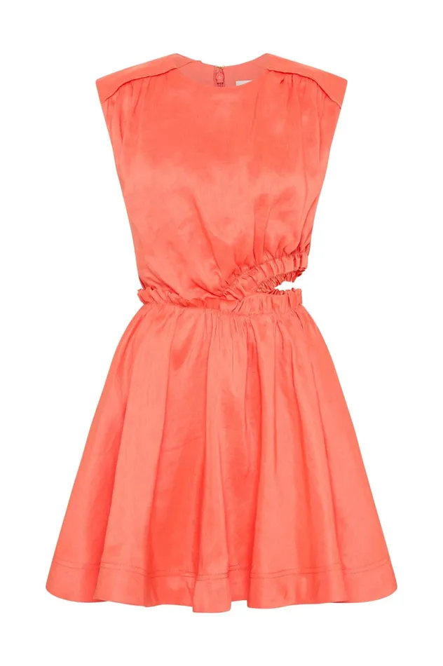 Holly Cut Out Mini Dress Coral Women Aje Bridesmaid Dresses