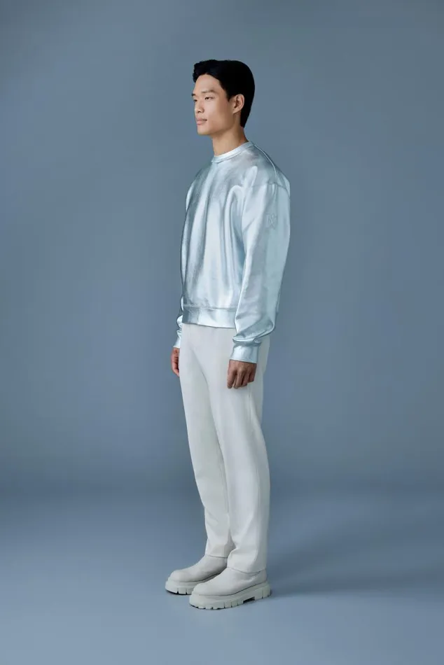 Hoodies and Tops Men Mackage JULIANM Metallic DoubleFace Jersey Sweatshirt Gold