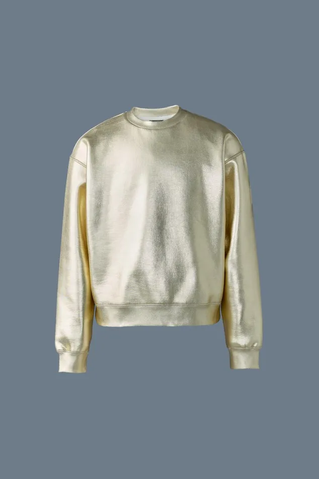 Hoodies and Tops Men Mackage JULIANM Metallic DoubleFace Jersey Sweatshirt Gold