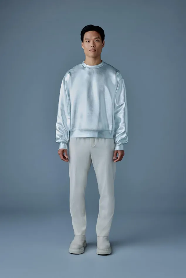 Hoodies and Tops Men Mackage JULIANM Metallic DoubleFace Jersey Sweatshirt Gold