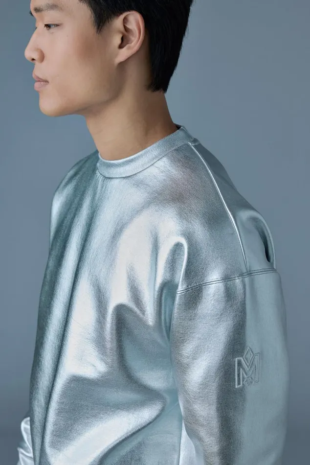 Hoodies and Tops Men Mackage JULIANM Metallic DoubleFace Jersey Sweatshirt Gold