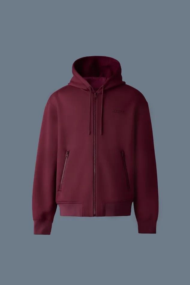 Hoodies and Tops Men Mackage KRYSTOS Doubleface Jersey Zipup Hoodie Garnet Hoodies and Tops Men Mackage KRYSTOS Doubleface Jersey Zipup Hoodie Garnet