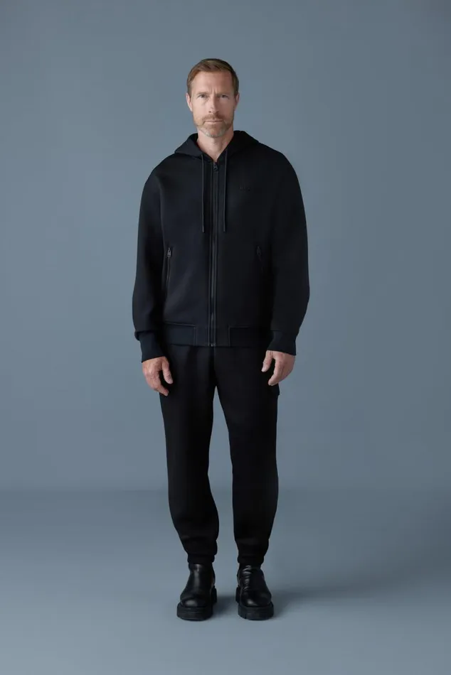 Hoodies and Tops Men Mackage KRYSTOS Doubleface Jersey Zipup Hoodie Garnet Hoodies and Tops Men Mackage KRYSTOS Doubleface Jersey Zipup Hoodie Garnet