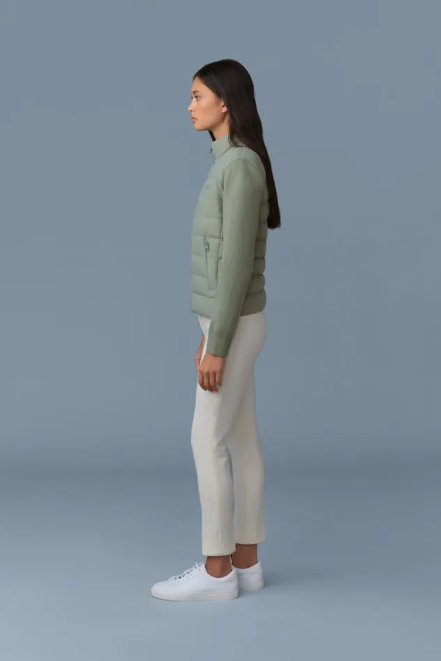 Hoodies and Tops Women Mackage OCEANECITY Light Down Mixedmedia Jacket Cream