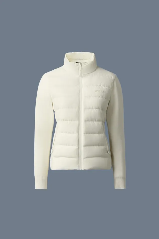Hoodies and Tops Women Mackage OCEANECITY Light Down Mixedmedia Jacket Cream