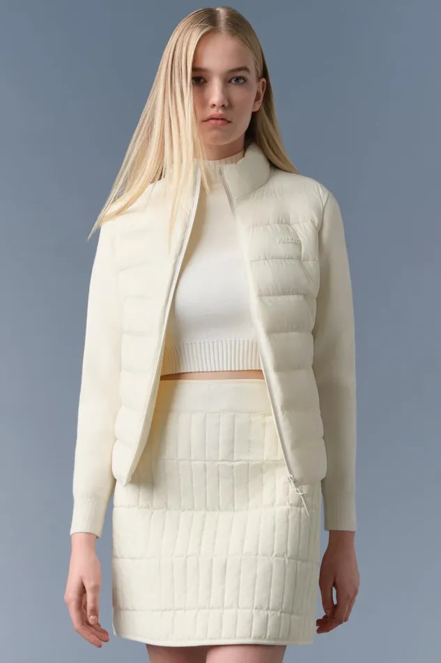 Hoodies and Tops Women Mackage OCEANECITY Light Down Mixedmedia Jacket Cream
