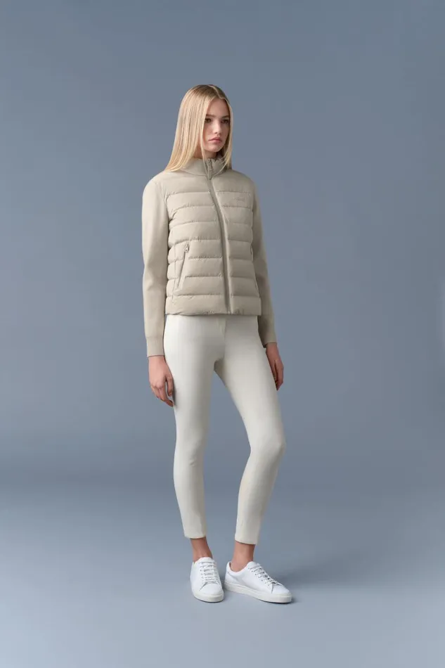 Hoodies and Tops Women Mackage OCEANECITY Light Down Mixedmedia Jacket Cream