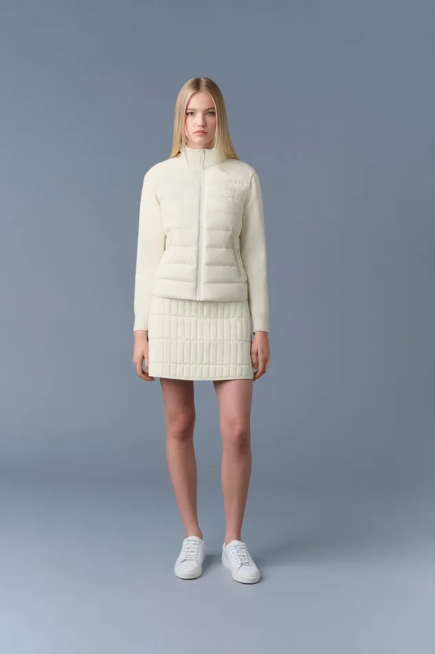 Hoodies and Tops Women Mackage OCEANECITY Light Down Mixedmedia Jacket Cream