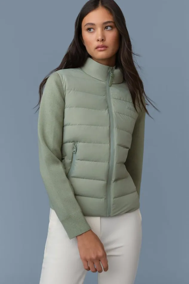 Hoodies and Tops Women Mackage OCEANECITY Light Down Mixedmedia Jacket Cream