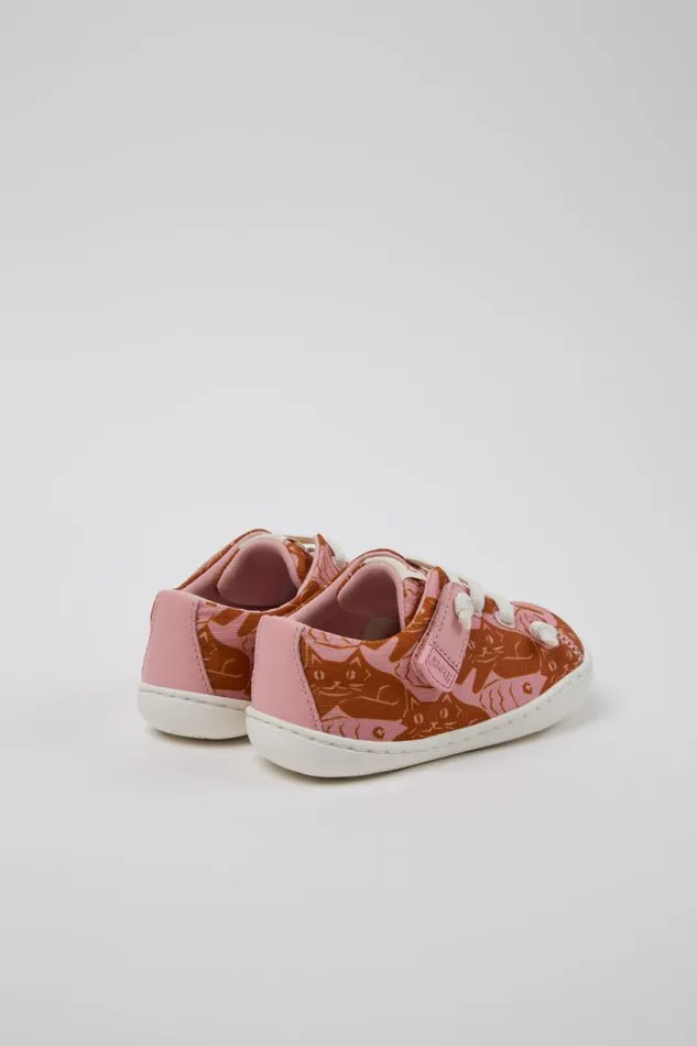 Hook And Loop Kids Camper Peu Multicolor Recycled PET And Leather Shoes
