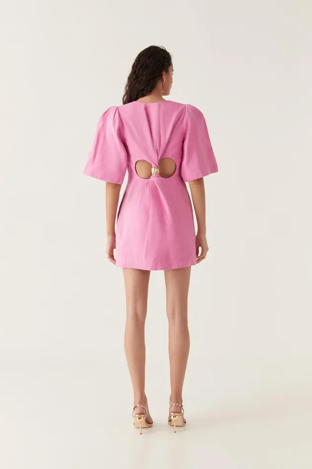Hunter Twisted Mini Dress Muted Fuschia Women Aje Pink Dresses