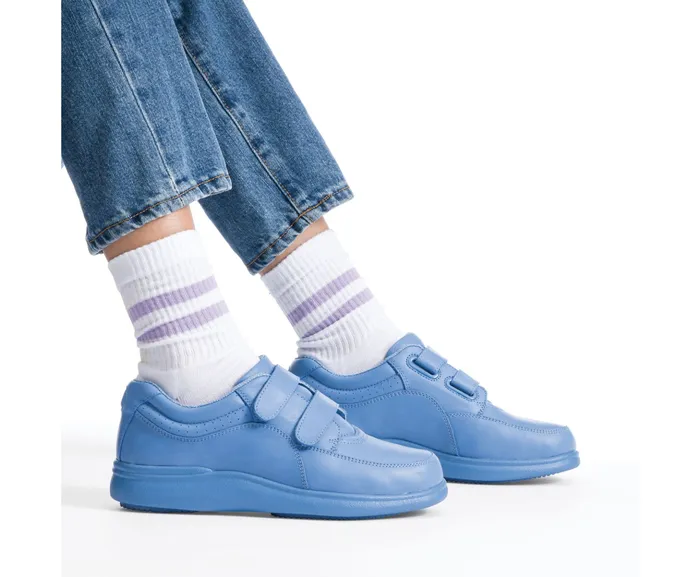 Hush Puppies Walking Shoes Women Power Walker Ii Blue Surf Leather
