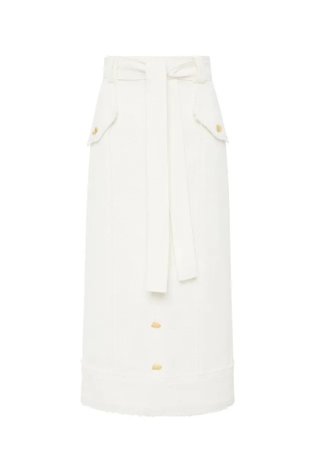 Isabel Utility Pencil Skirt Ivory Women Aje Skirts
