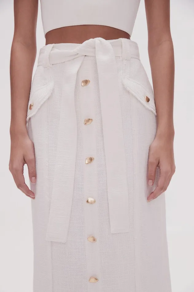 Isabel Utility Pencil Skirt Ivory Women Aje Skirts