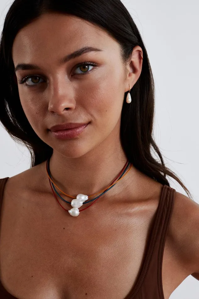 Isla Pearl Necklace Marigold Women Chan Luu Necklaces
