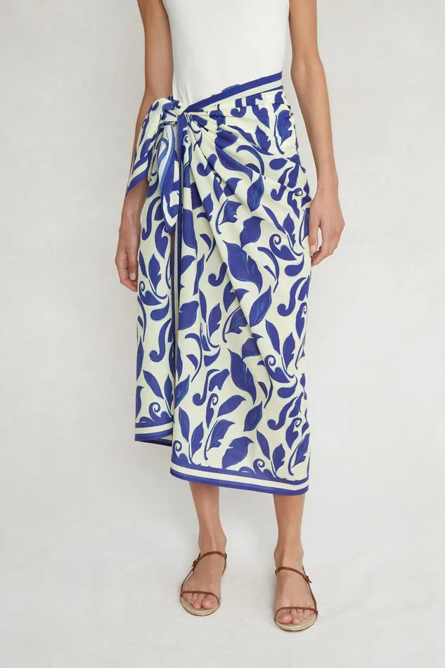 Ivy Printed Sarong Blue Women Chan Luu Bottoms