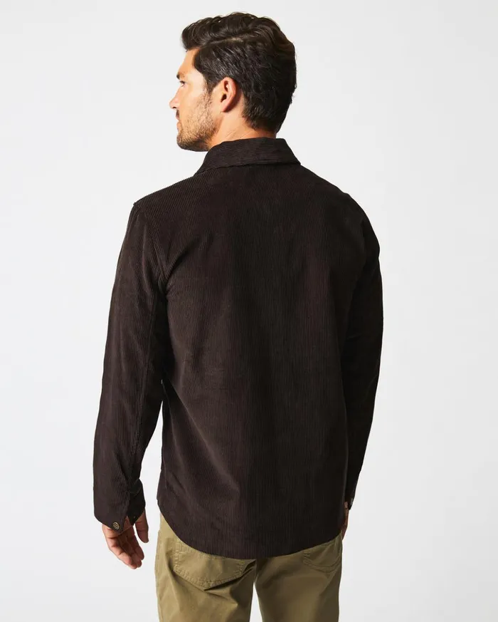 Jackets and Outerwear Men Billy Reid Corduroy Mo Shirt Jacket Chocolate