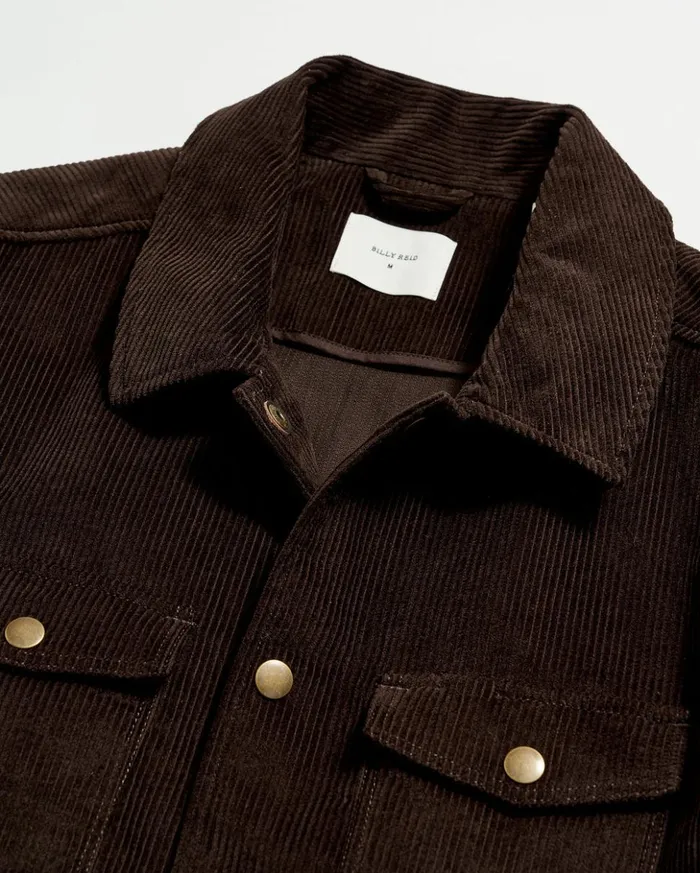 Jackets and Outerwear Men Billy Reid Corduroy Mo Shirt Jacket Chocolate