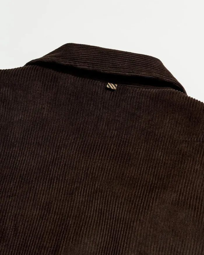 Jackets and Outerwear Men Billy Reid Corduroy Mo Shirt Jacket Chocolate