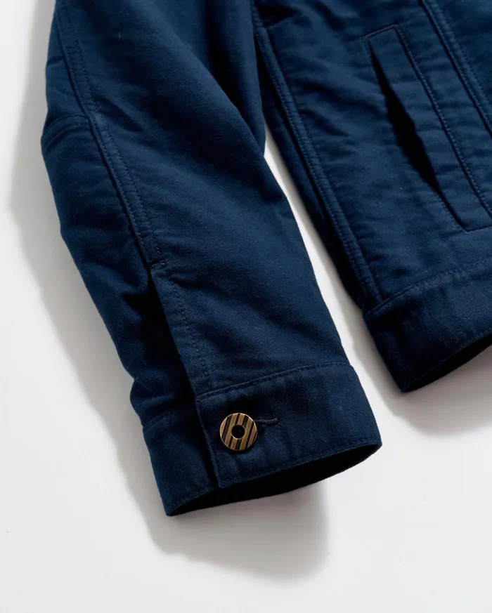 Jackets and Outerwear Men Billy Reid Moleskin Tupelo Trucker Jacket Carbon Blue