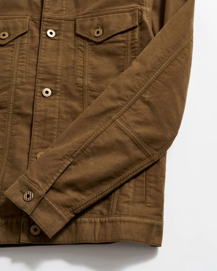 Jackets and Outerwear Men Billy Reid Moleskin Tupelo Trucker Jacket Olive