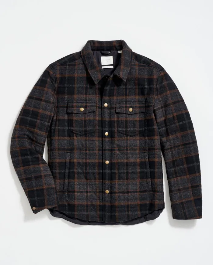 Jackets and Outerwear Men Billy Reid Theo Shirt Jacket Blackcharcoal