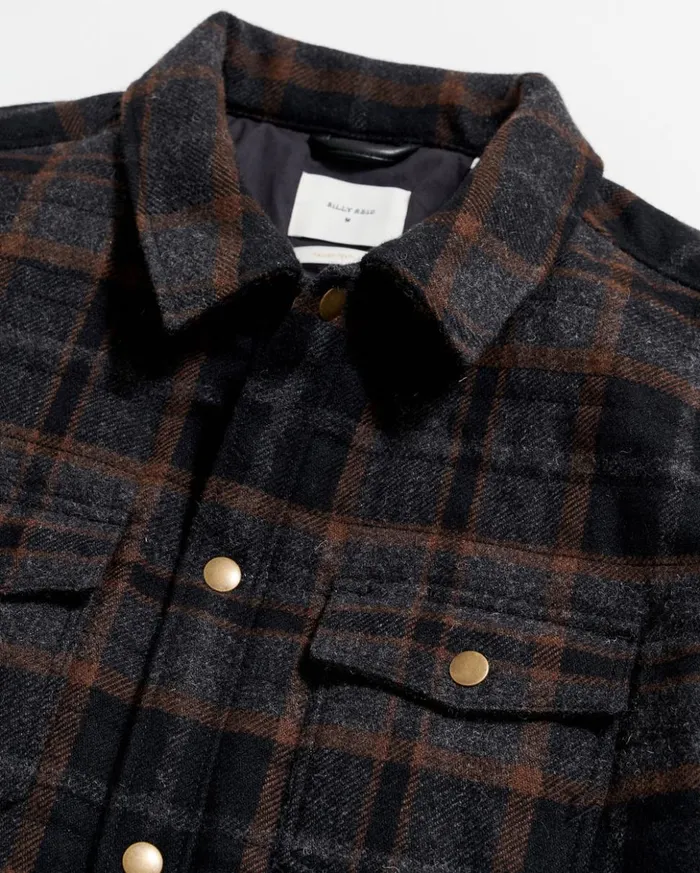 Jackets and Outerwear Men Billy Reid Theo Shirt Jacket Blackcharcoal