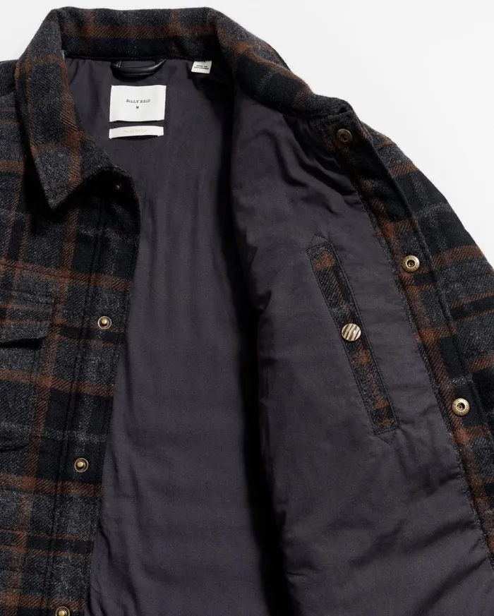 Jackets and Outerwear Men Billy Reid Theo Shirt Jacket Blackcharcoal