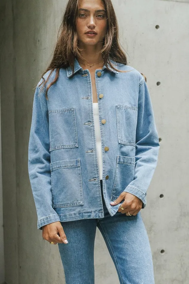 Jasmine Denim Jacket Medium Wash Women Bohme Outerwear