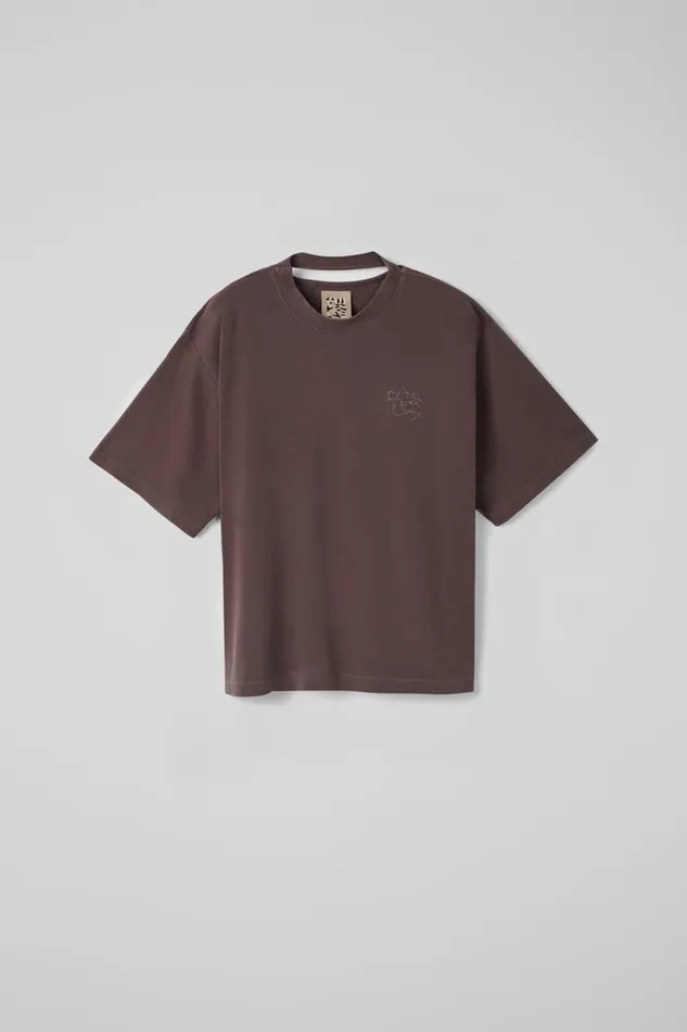 Jersey Women Camper TShirt Dusty Brown Organic Cotton TShirt