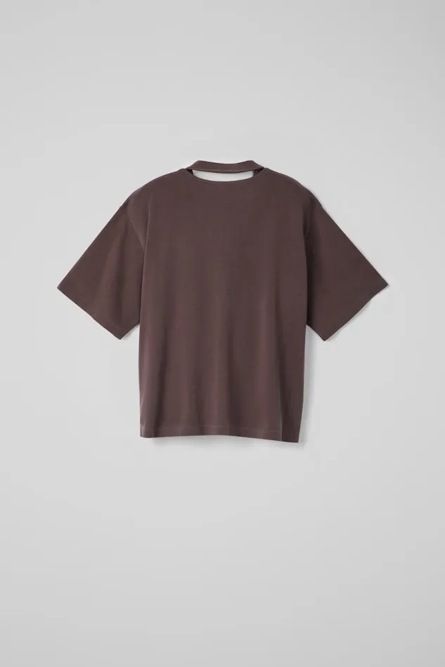 Jersey Women Camper TShirt Dusty Brown Organic Cotton TShirt