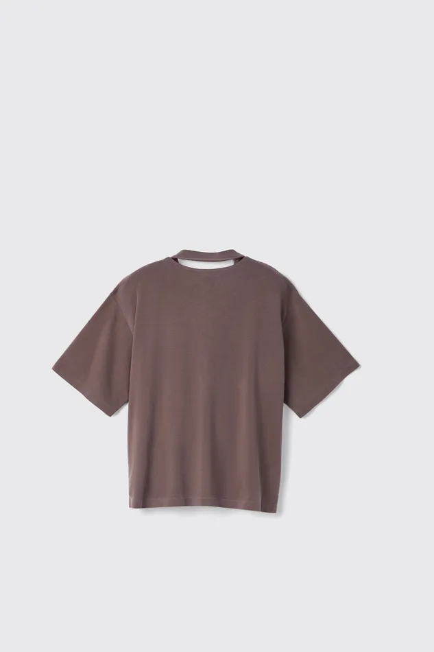 Jersey Women Camper TShirt Dusty Brown Organic Cotton TShirt