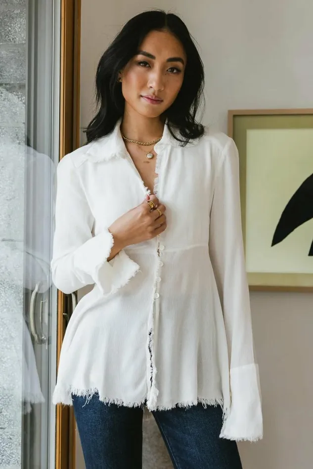 Jesse Fringe Top In White White Women Bohme Tops