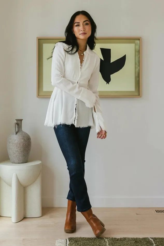 Jesse Fringe Top In White White Women Bohme Tops