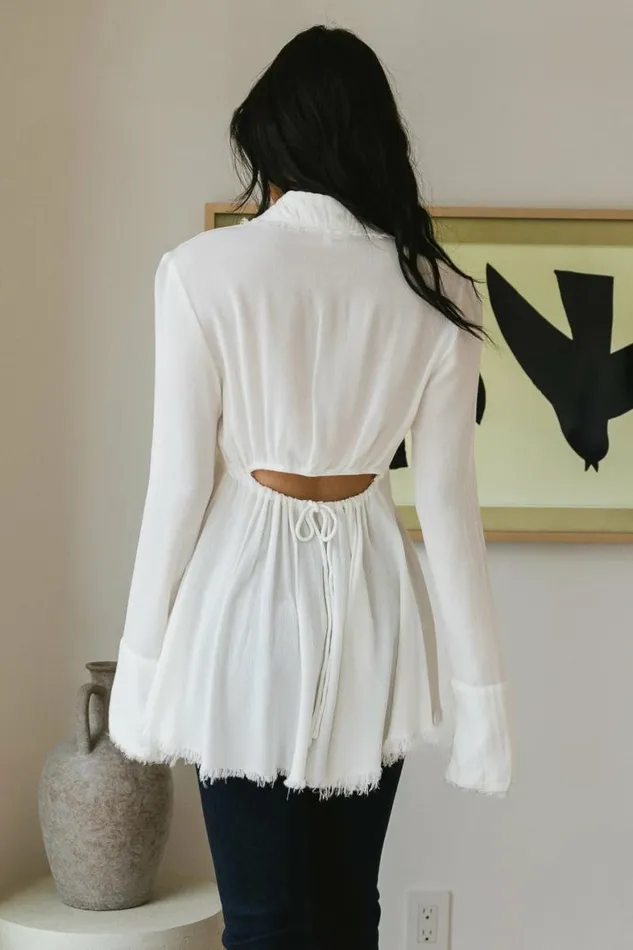 Jesse Fringe Top In White White Women Bohme Tops