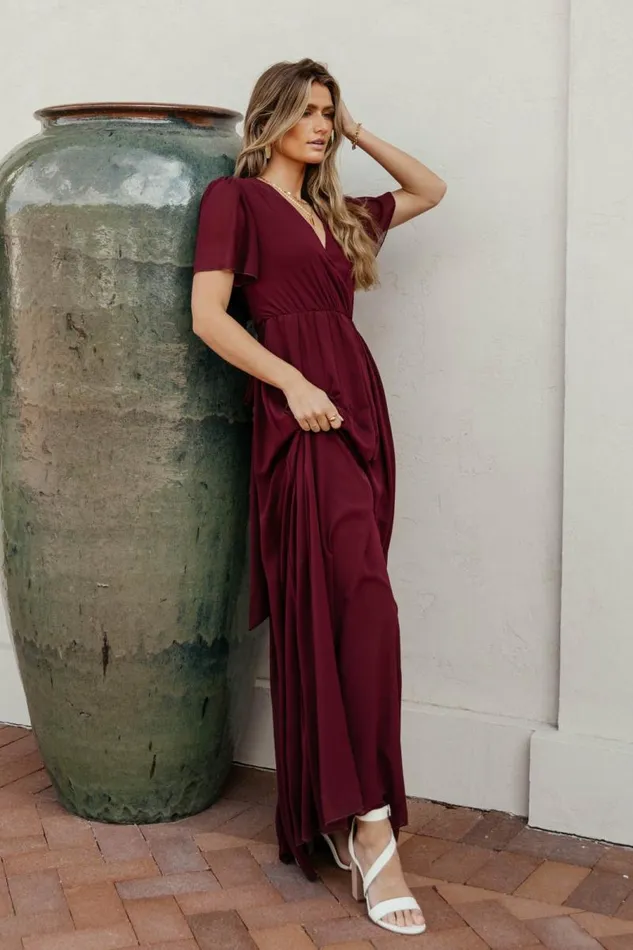 Josie Maxi Dress In Burgundy 8211 FINAL SALE Burgundy Women Bohme Dresses