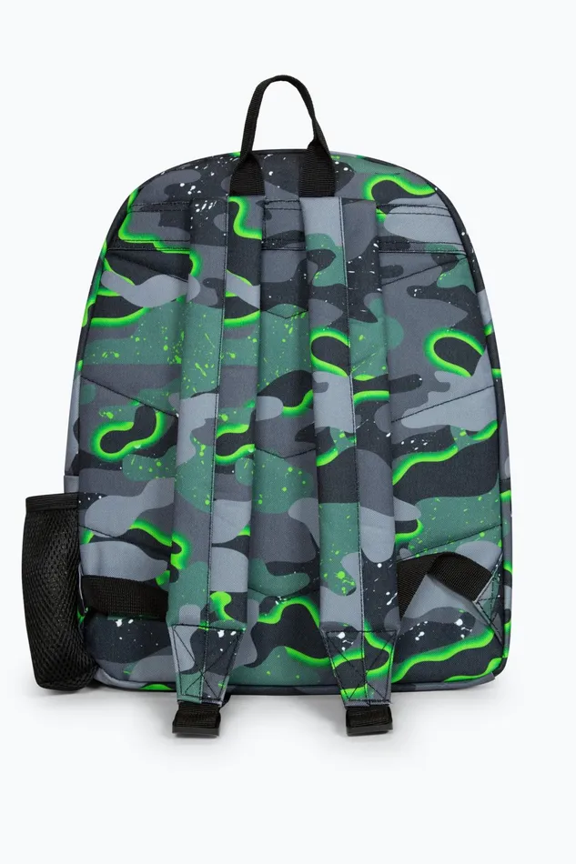 Just Hype Backpacks Hype Iconic Green Glow Camo Boys Backpack