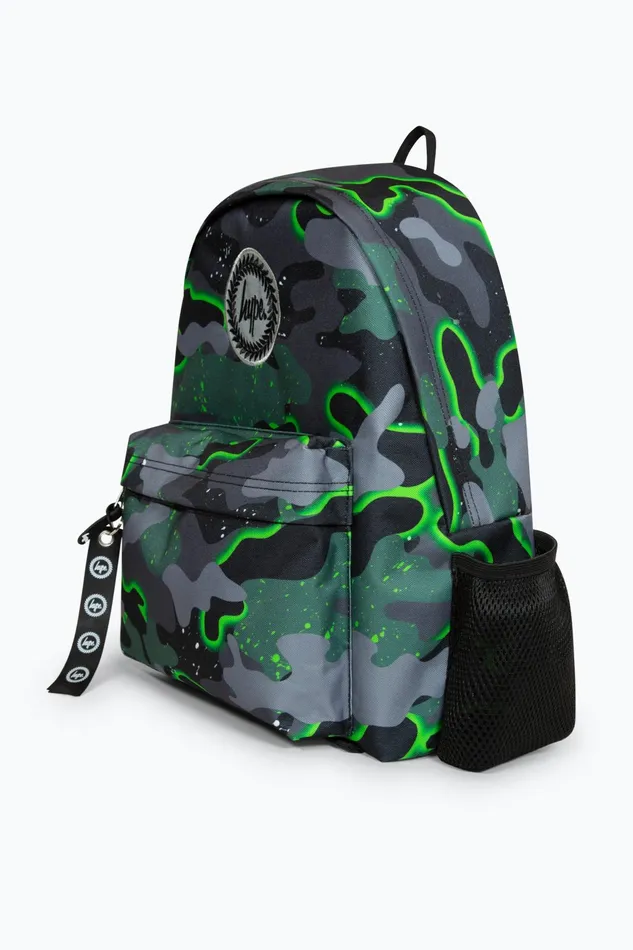 Just Hype Backpacks Hype Iconic Green Glow Camo Boys Backpack